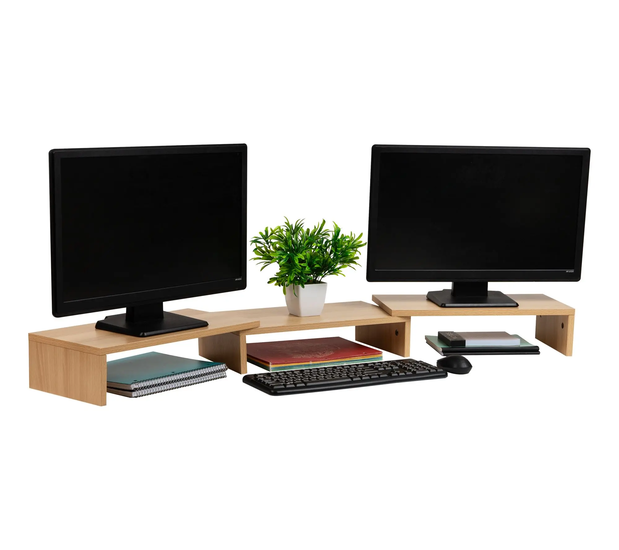 Mind Reader Dual Monitor Stand, Laptop Riser Desktop Organizer Mind Reader Dual Monitor Stand, Laptop Riser Desktop Organizer