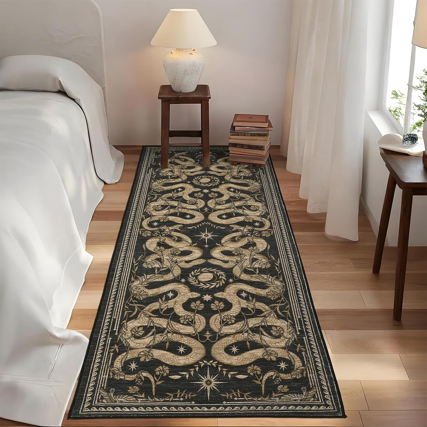 Snake Area Rug, Washable Soft Living Room Rugs Non Slip Low Pile Stain Resistant Large Throw Carpet for Bedroom Nursery Dining Room Accent Textured Floor Cover