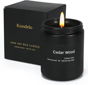 Scented Candle Cedar,7oz 45Hour Burn,Scented Candles for Home| Spring Candles| Black Jar Candle|Soy Candles,Long Lasting Candles |for Men & Women Candles Gifts (Cedar, 7oz) Decor Freshener Ornaments Decoration Aroma Perfume