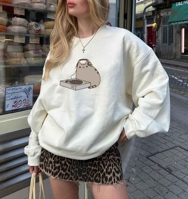 Pusheen Raglan T-shirt voor meisjes | Kids Good Vibes tweekleurig grafisch T-shirt met korte mouwen | Internet kat kitten coole college stijl kleding top | Leuke cartoon merchandise cadeau voor