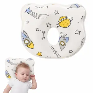 Memory Foam Baby Head Shaping Pillow Breathable Soft Bed Sleeping Pillow for Newborns Prevents Flat Head Syndrome Machine Washable Neck Support Portable Travel Friendly