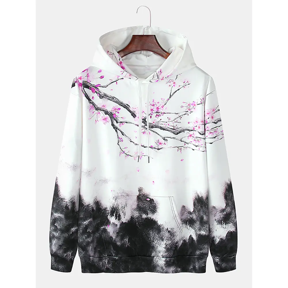 Pink plum blossom hoodie