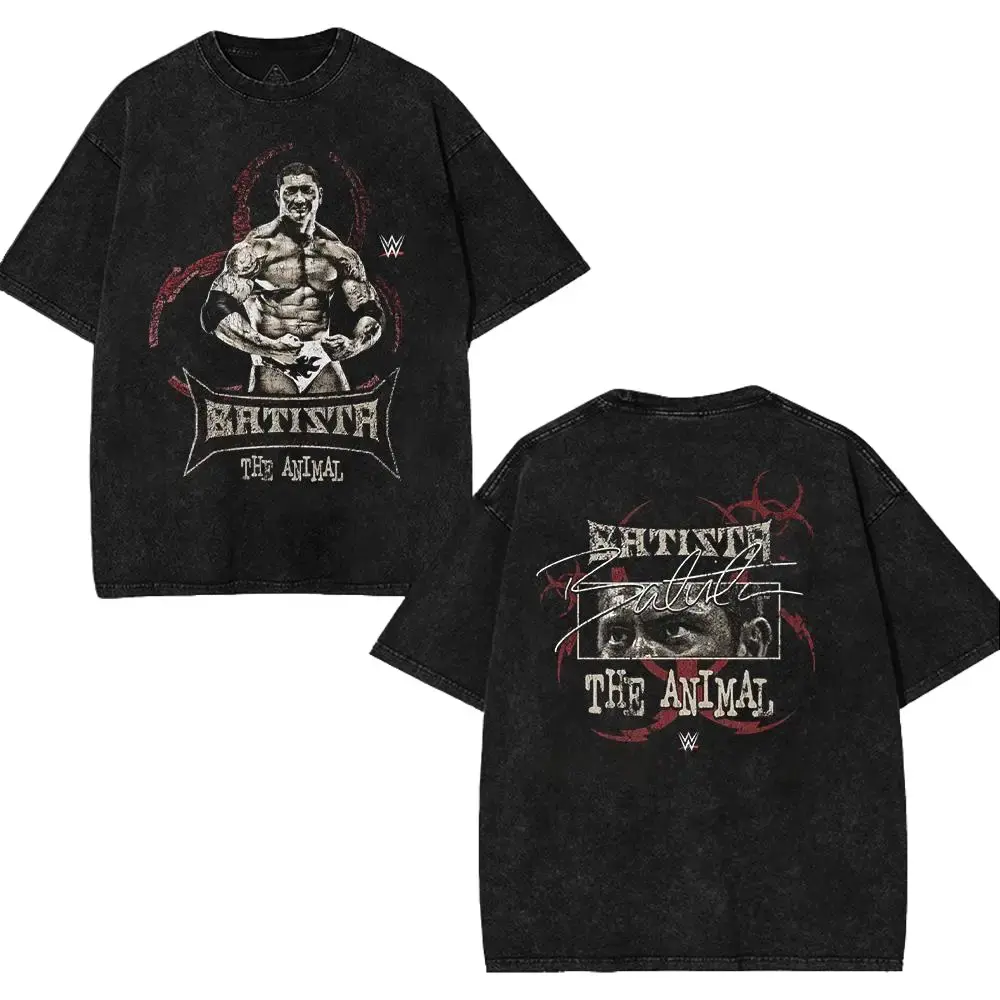 Batista "The Animal" Vintage T-Shirt - Viper Legend Killer Graphic Wrestling Shirt - Heavyweight Wash Cotton Oversized Tee