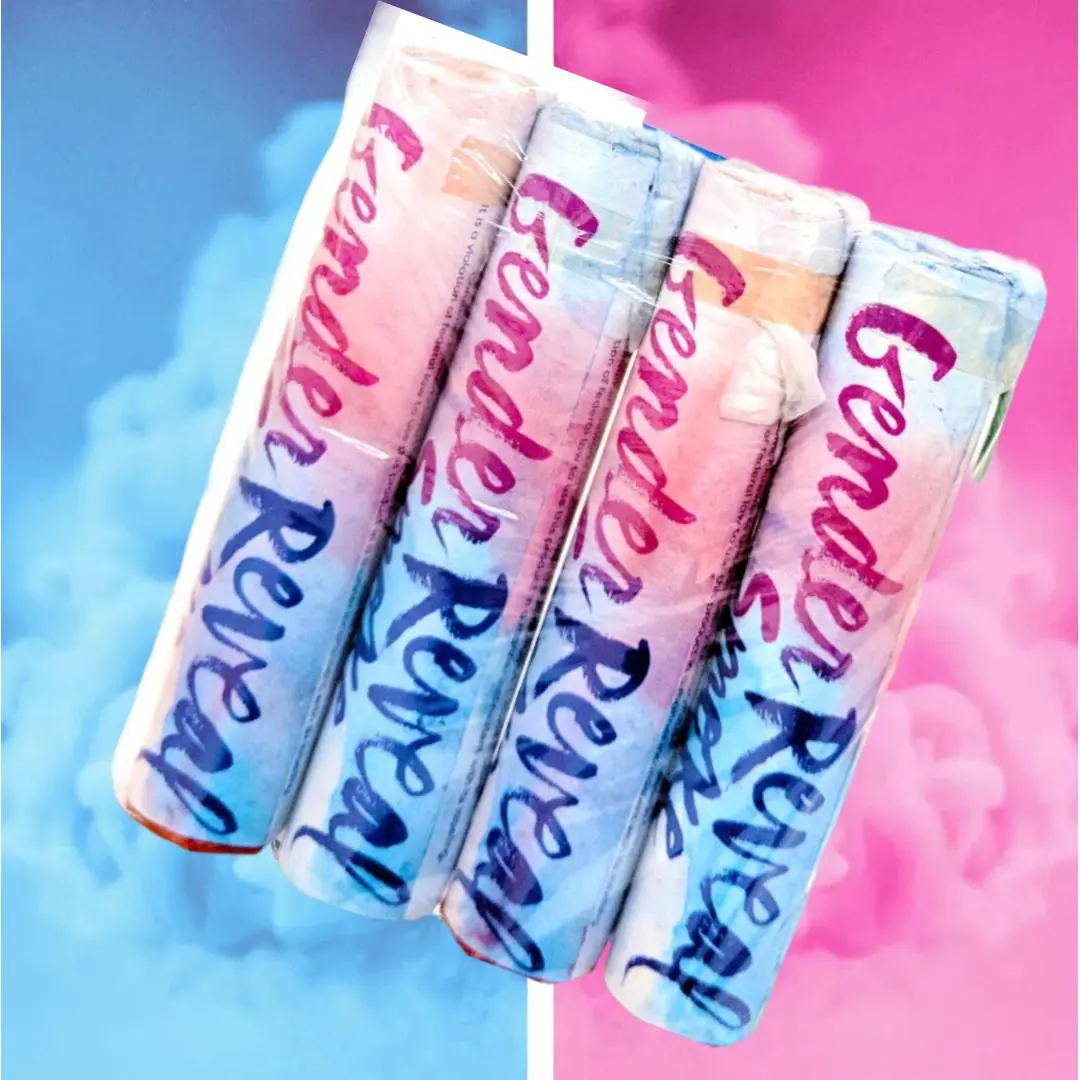 2-Pack Gender Reveal Smoke Sticks - Blue or Pink Colorful Smoke for Parties and Celebrations Sprays