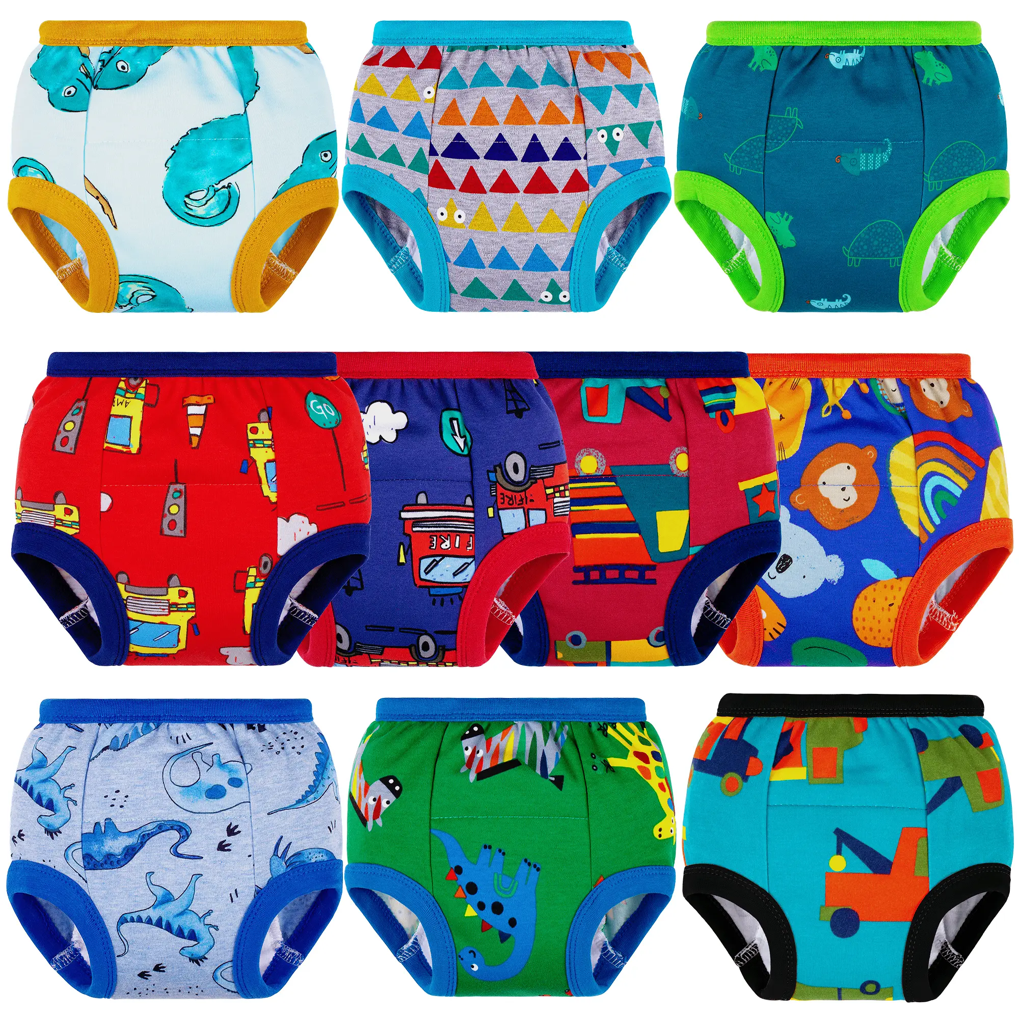 BIG ELEPHANT Toddler Potty Training Underwear| - Bright Colors & Fun Designs for Boys - Comfortable & Durable - Perfect for Daytime Potty Learning