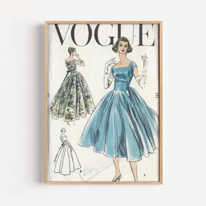 Vogue Posters, Vintage Fashion Wall Art, Elegant Vintage Decor, Retro Chic Home Decor, Gift For Fashion Lovers