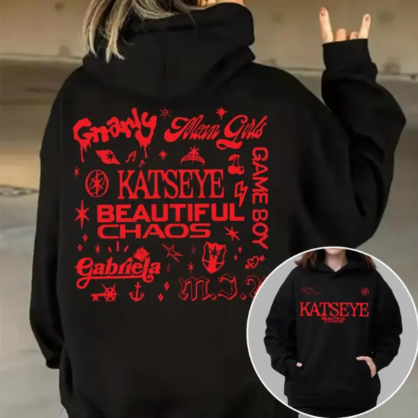 KATSEYE BEAUTIFUL CHAOS TOUR HOODIE, Retro Katseye Beautiful Chaos Tracklist Hoodie, Katseye Shirt, Katseye Gnarly Shirt, Manon Sophia Daniela Lara Megan Yoonchae, Gift for K-pop Lovers, Gabriela Shirt, Katseye Soft is Strong Tee