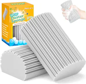 2-Pack Damp Duster Sponge for Clean, Magic Sponge Eraser Baseboard Cleaner Tool Cleaning