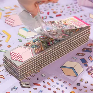 12Pcs 12in1 3D Landscape Stickers Collection Book Album Cartoon Scene DIY Toy Game Festival Birthday Gift for Kid Girl Child