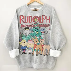 Vintage Look Rudolph Sweatshirt, Christmas Crewneck, Retro Christmas, Vintage Christmas, Rudolph The Red Nose Reindeer Sweatshirt