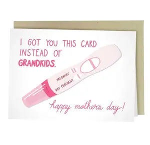 Mother’s Day Card for Mom, Funny Greeting Card 5x7 with Kraft Envelope, Gift-Gift For Mom DIY Personalized Cardstock Folded Card with Envelope