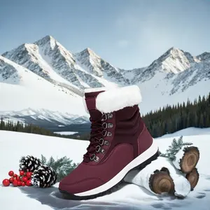 Women's winter boots, casual shoes, snowshoe hiking, anti-slip, warm, inner belt, wooly, high-cuffed boots, snowshoes, outdoor jogging, white, fashionable Anti-freezing, thickened, waterproof and snow-proof Footwear Girl Knee white boot Bridal