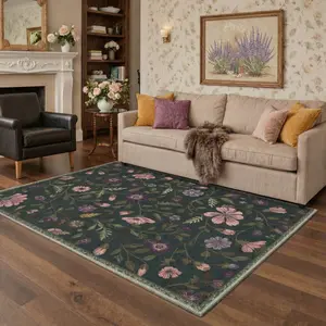 【Deals For You Days】BEIMO Area Rug – Machine Washable, Pet Friendly, Non-Slip Floor Rug, Soft Home Carpet, Ideal Living Room, Bedroom, Kitchen, Hallway Decor ,ARF2616-PETAL
