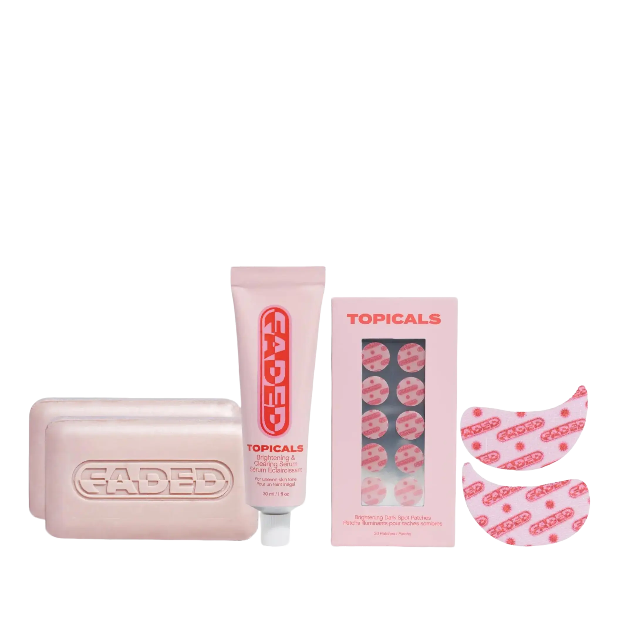 Topicals Faded Dark Spot Kit, Hydrating Serum & Eye Pads Duo to Fade Hyperpigmentation & Dark Circles, Gentle for All Skin Types, Moisturizing Eye Mask