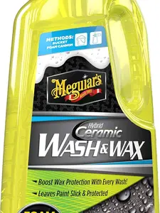 Meguiar's Hybrid Ceramic Wash & Wax 48oz - Sophisticated Car Wash for Shine Slickness & Paint Protection with Hybrid Ceramic Wax & Extreme Water Beading