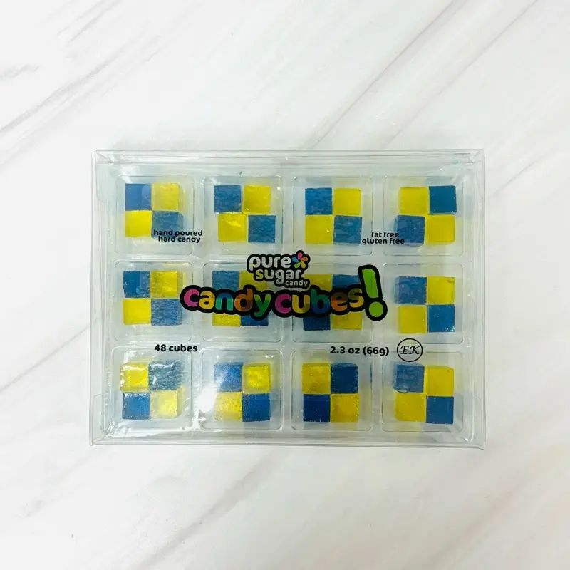 Candy Cubes 12-Pack - Blue Raspberry Lemonade - Hard Candy Little Snack Cubes in a 12-pack tray containing 48 cubes
