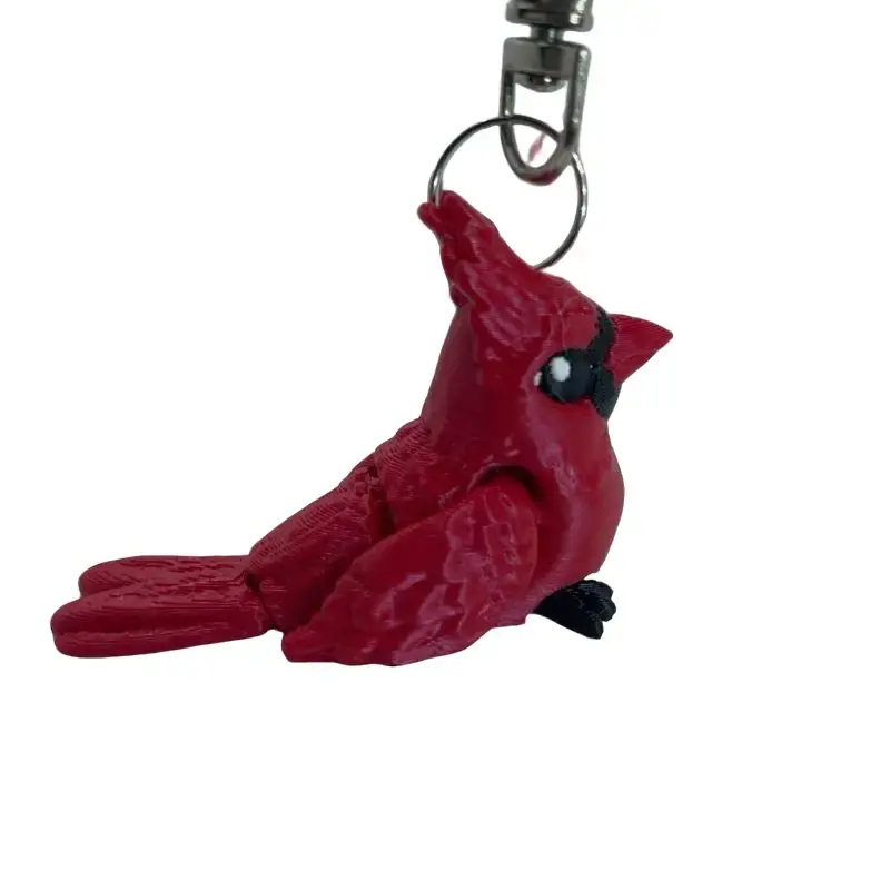 Cardinal Bird Keychain | Red Cardinal Mini Figure | 3D Printed Bird Keychain | Cute Bird Lover Gift | Miniature Decor