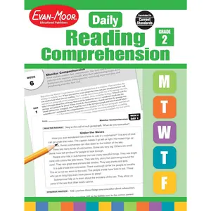 Evan-Moor Daily Reading Comprehension, Grade 2 - Homeschooling & Classroom Resource Workbook, Reproducible Worksheets, Teaching Edition, Fiction and Nonfiction, Lesson Plans, Test Prep - Paperback