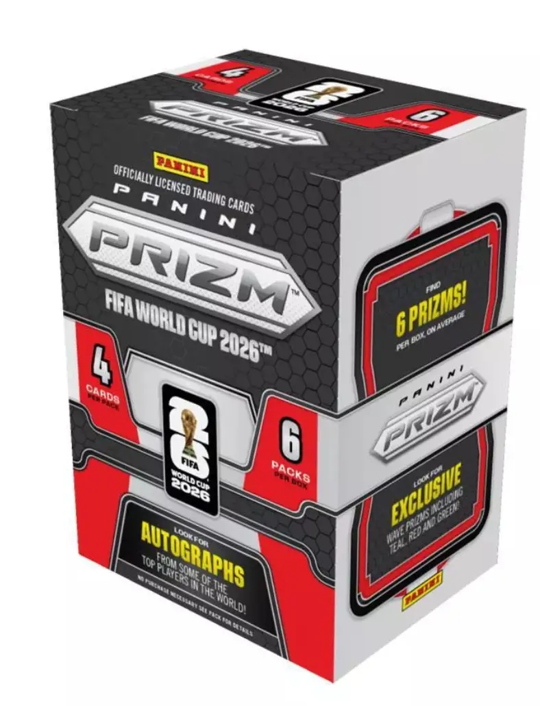 Panini 2026 FIFA World Cup Prizm Soccer Trading Card Blaster Box with 6 Packs 4 Cards Each Featuring Autographs & Exclusive Prizms