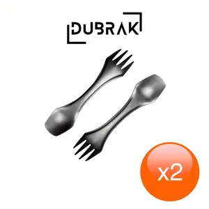 Dubrak Ultra-lightweight Titanium Spork Set for Camping, Hiking, and Bushcraft