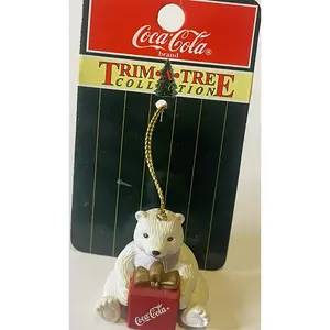 Vintage NEW Coca-Cola Coke Time Tree Collection Polar Bear with Coke Gift Ornament 1998 christmas decoration