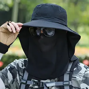 Summer Wide Brim Sun Hat for Outdoor Activities. UPF 50+ Protection. Breathable & Lightweight for Fishing, Beach, Hiking, Camping, and Cycling. Adjustable Chin Strap for Windy Conditions. Foldable & Packable for Travel. bucket hat-solar neck flap