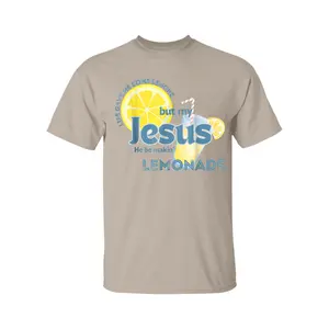 Life Gave Me Some Lemons But My Jesus He Be Making Lemonade T-Shirt, Jesus Shirt, Graphic Tees for Women- For Men Cotton Fabric Casual Crew Neck Short Sleeve T-Shirt