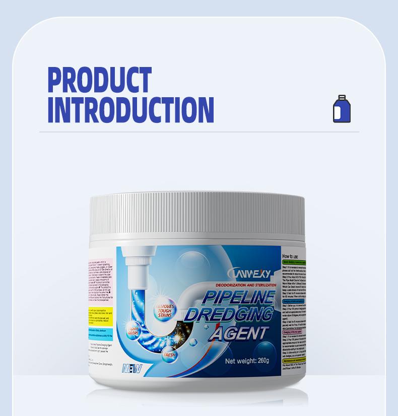 Lanwexy-Powerful Pipe Dredging Agent for Kitchen and Toilet Pipelines - Dissolves 200+ Blockages and Kills 99% of Bacteria
