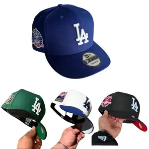 Trendy New Era Los Angeles Dodgers Fitted Hat -Blue LA Logo Baseball Cap with California Embroidered Patch, Premium MLB Streetwear Cap for Men Women, Stylish Hip Hop Urban Fashion