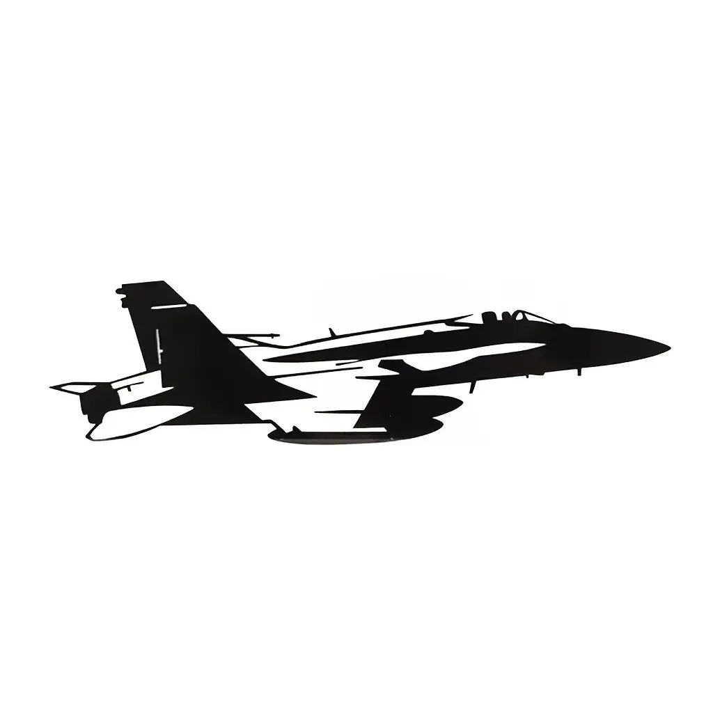 Car Sticker, Car Decals, Fighter Jet Silhouette Decal, 2D Military Aviation Pattern, Self-Adhesive Waterproof Vinyl, for Car Door Hood Window Laptop Wall Decor