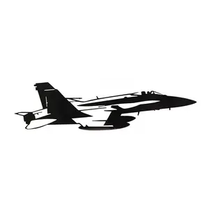Car Sticker, Fighter Jet Silhouette Decal, 2D Military Aviation Pattern, Self-Adhesive Waterproof Vinyl, for Car Door Hood Window Laptop Wall Decor