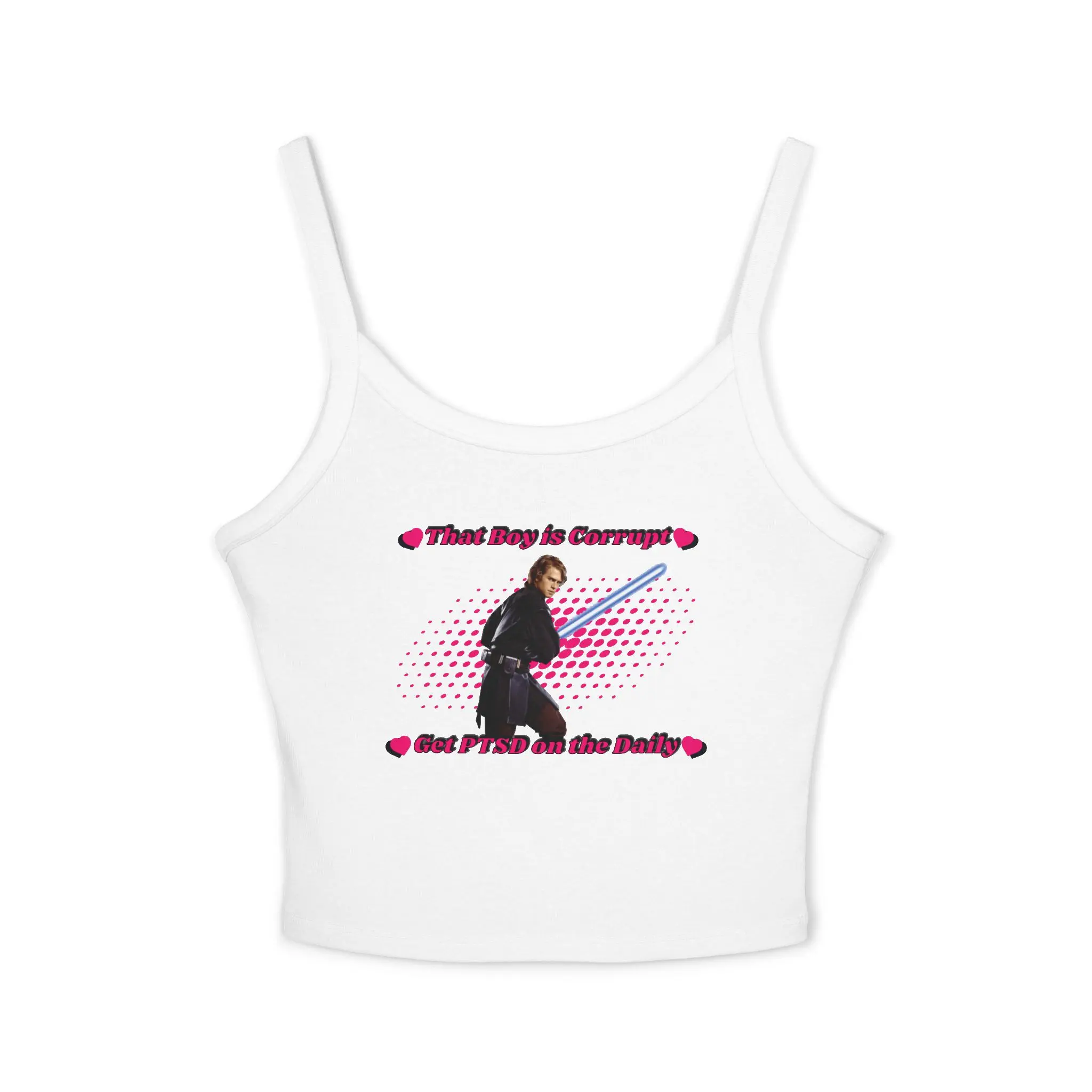 That Boy is Corrupt Spaghetti Strap Tank Top, Cute Crop Top, Summer Fashion, Theme Park Fashion, Casual, Women's Y2k fashion
