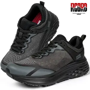 R CORD Slip-Resistant Work Shoes for Women – Oil-Proof Chef & Nurse Sneakers for Kitchen, Food Service & Healthcare (Black)