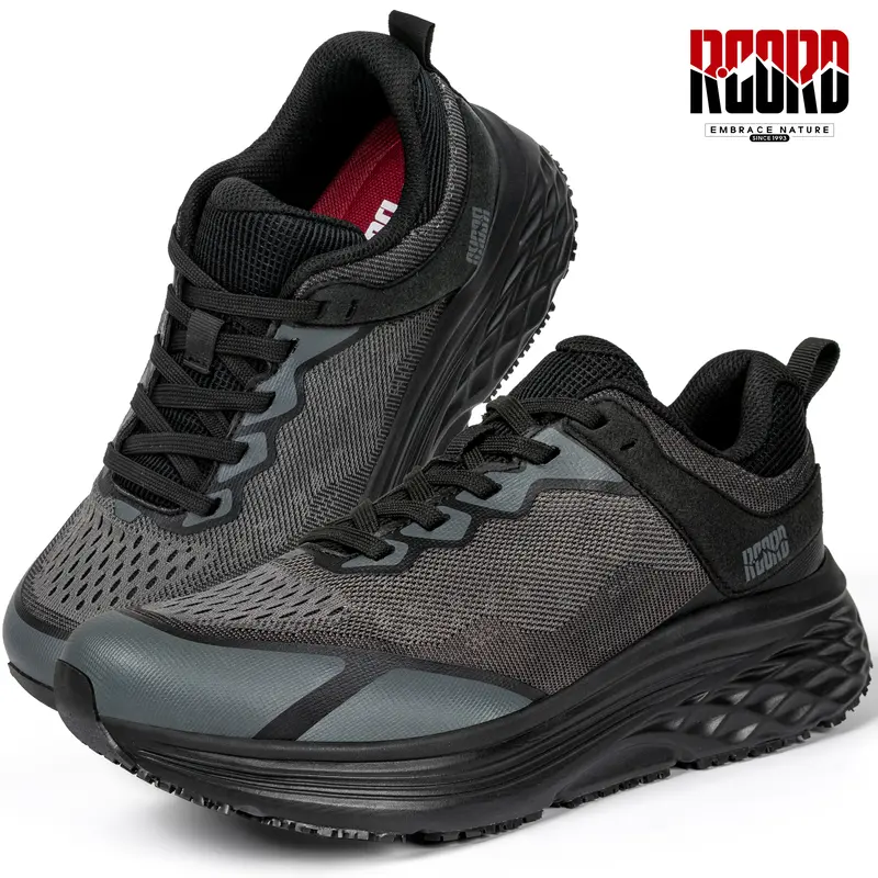 R CORD Women's Slip-Resistant Kitchen Work Shoes, Oil-Resistant Sneakers with Water-Resistant Upper for Restaurant & Food Service