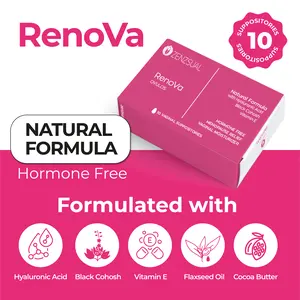 RENOVA Feminine Health - Hyaluronic Acid Moisturizing Suppository - Woman Owned - for vaginal dryness and Odor control - Paraben-Free and Cruelty-Free - 10 count Comfort Moisturizer