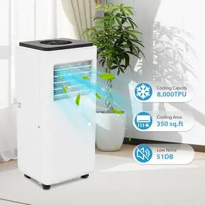 8000 BTU Portable Air Conditioner Unit, 3-in-1 Freestanding AC with Cooling, Dehumidifier and Fan Modes, Digital Display & Remote Control, Cools Up to 350 Sq.ft