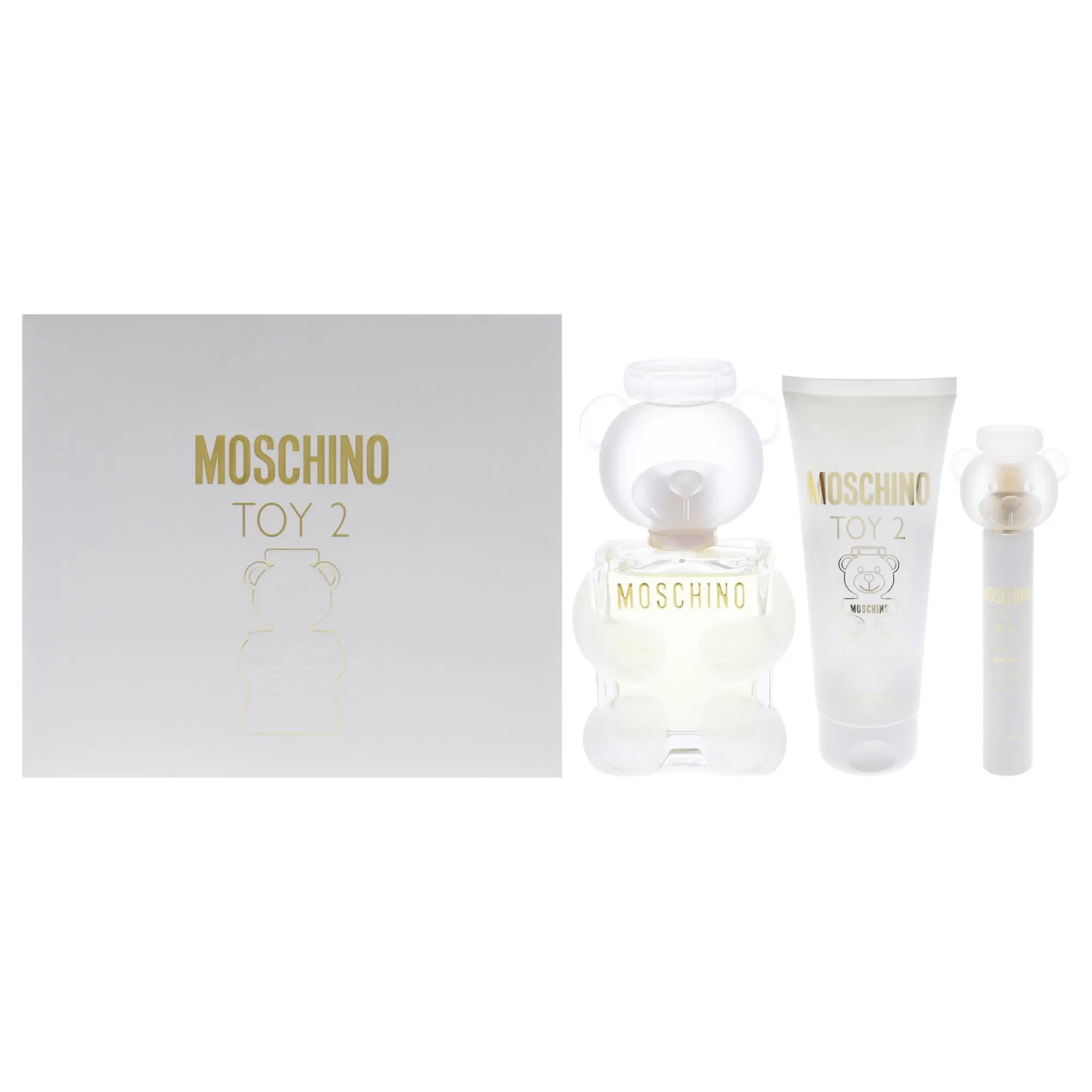 MOSCHINO Women's Toy 2 3-Pc Fragrance Gift Set - 3.4oz EDP Spray, 0.3oz EDP Spray, 3.4oz Body Lotion for Stylish Fragrance Experience