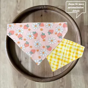 Strawberry Daisy / LAST CHANCE / Reversible / Over-the-Collar / Pet Bandana / CLEARANCE