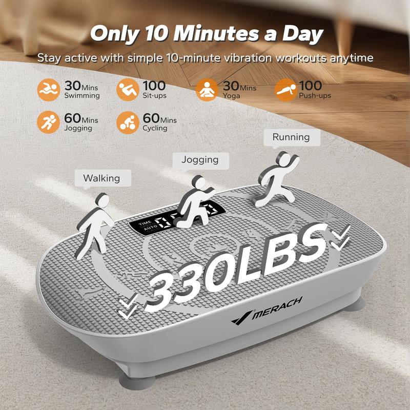 Merach Slim Vibration Plate Exercise Machine with Lymphatic Drainage Feature Compact Design Fitness Home Gym Equipment Whole Body Workout Vibrations TikTokShopBlackFriday