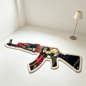 Ak Gun-Shaped Carpet, Cool Esports Room Decor Mat, Anti-Slip Durable Rug, Gaming Player Exclusive Decoration Blanket