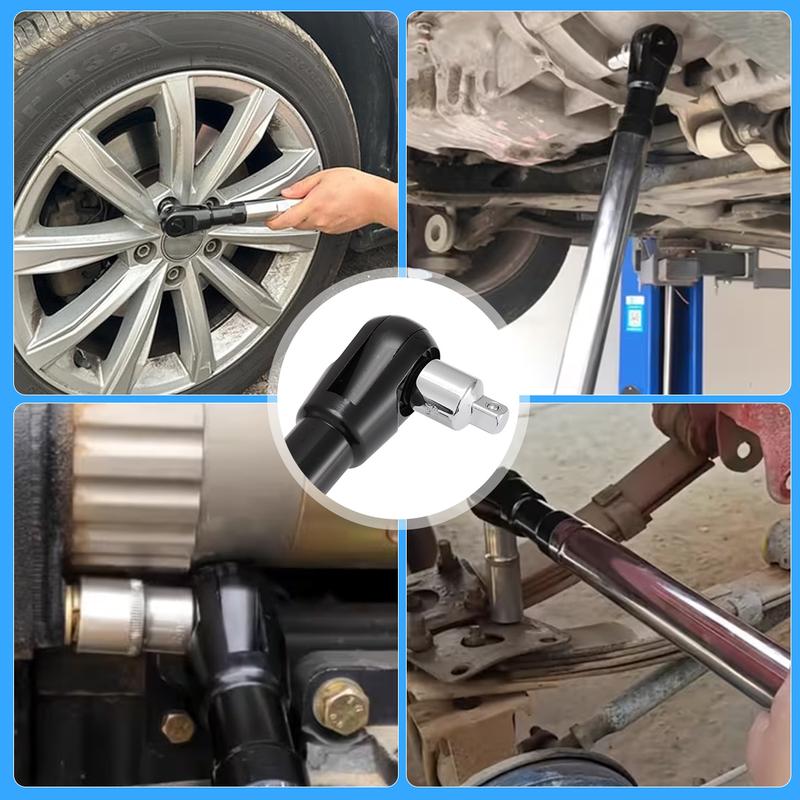 Dazone 1/2" Offset Extension Wrench Impact for Electric Drill with 3/8" & 1/4" Adapters set, Impact Ratchet Extender for Tight Spaces