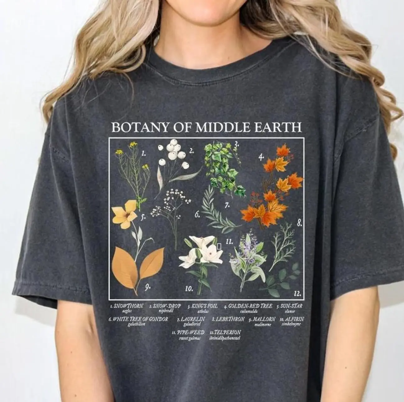 Botany of Middle Earth LOTR Vintage Shirt Cotton Top Womenswear