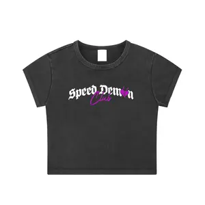 Speed Demon Club Washed Crop Top