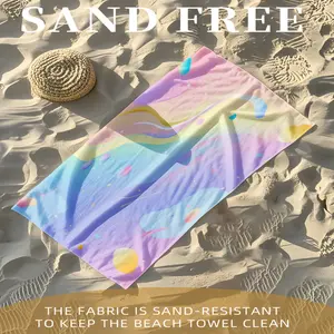 1PC colorful and soft beach towel, lightweight, fast drying, absorbent polyester fiber suitable for summer beach vacations, outdoor leisure activities, picnic mats