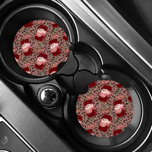Leopard Car Coaster Set for Car Cup Holders and Vehicle Accessories