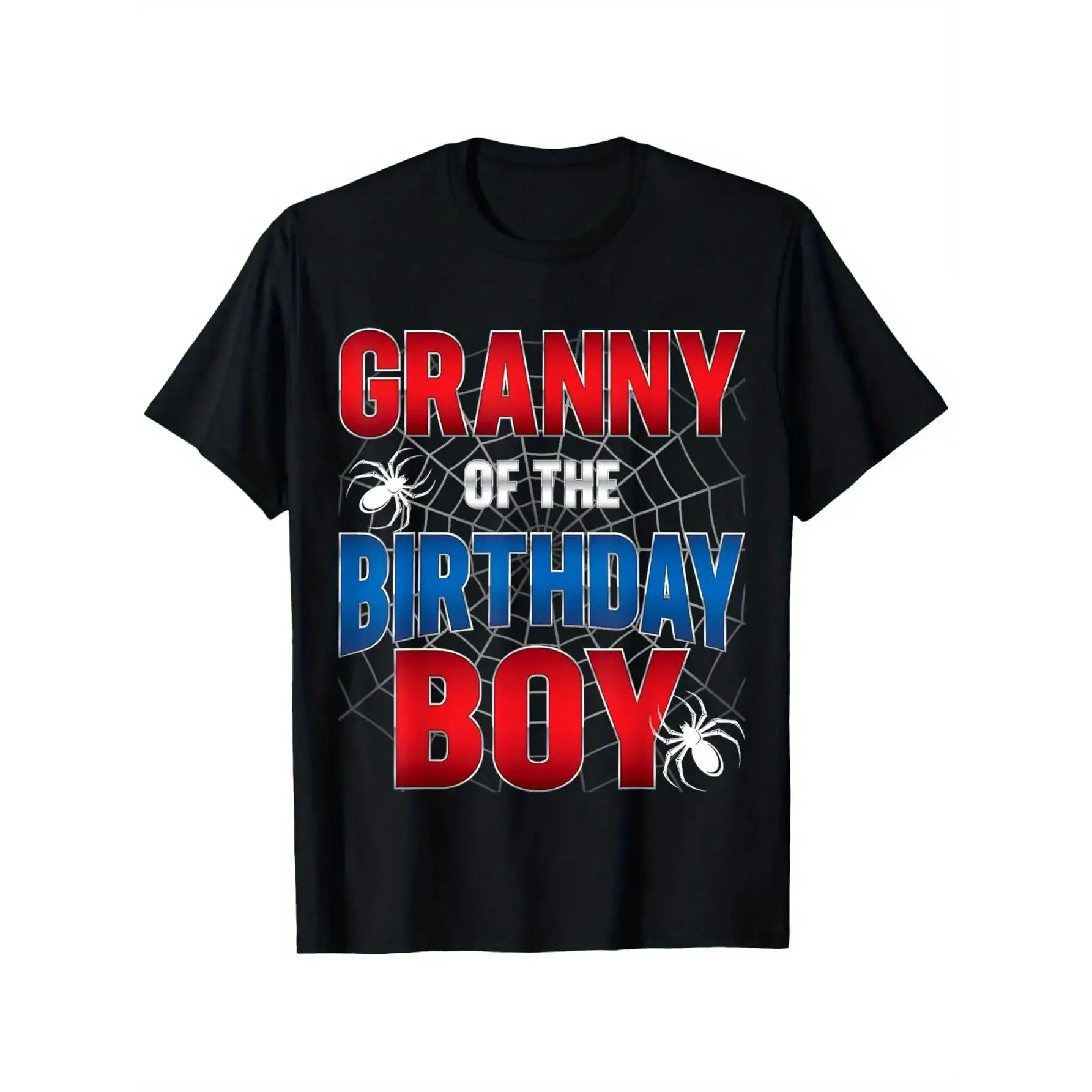 Men's 100% Pure Cotton Spider Web Graphic T-Shirt - Crew Neck, Short Sleeve Streetwear, Casual Comfort Fit, Machine Washable Black Letter Slogan Mens Top