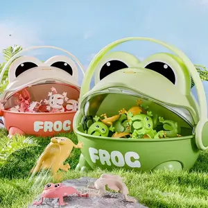 Frog Jumping Fun Children's Bouncing Frog Press-to-Jump Educational Interactive Parent-Child Toy Contains 30 Little Frogs