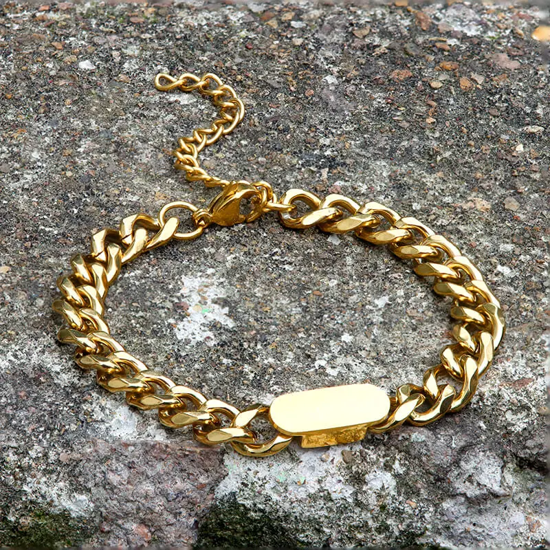 GTHIC Unisex Classic Cuban Stainless Steel High Quality Bracelet, Modern Versatile Minimalist Accessories for Daily Wear & Gifting, Modern Versatile Accessories, Men's Jewelry