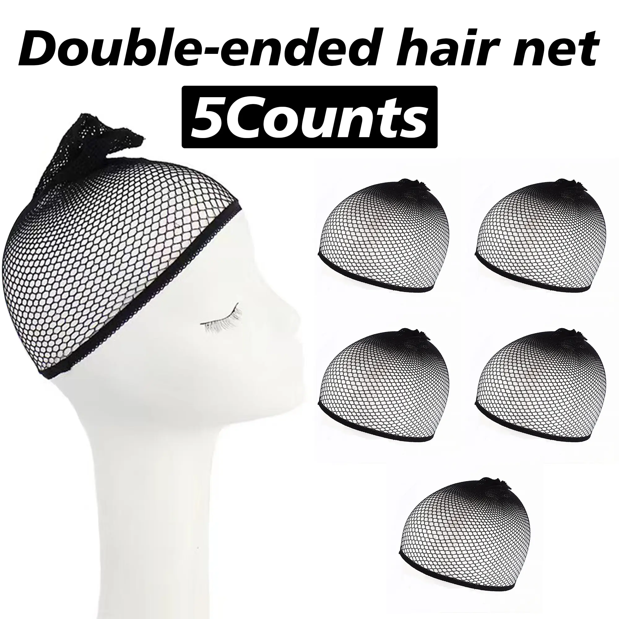 5 Counts Universal Hairnets & Styling Tools, breathable mesh fabric, sweat absorbing texture