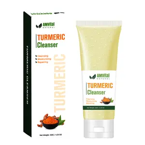 AMVital Turmeric Facial Cleanser gently nourishes and hydrates aloe vera and vitamin E, Cleansing turmeric wash turmeric soapfacial cleansing skincare Gentle Hydrating